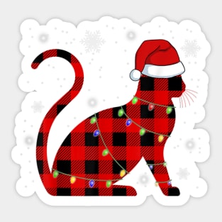 Christmas Cat Lights Sticker